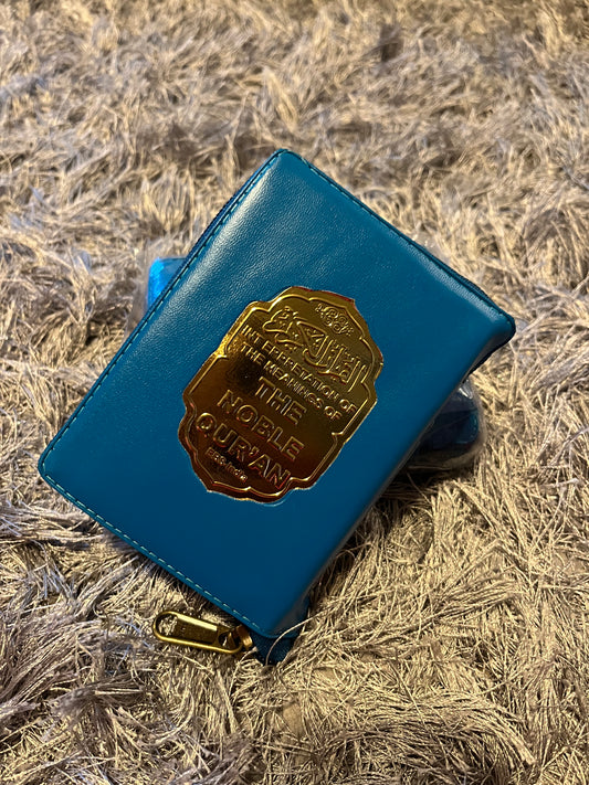 Small Holy Quran English/Arabic - Turquoise Zippered